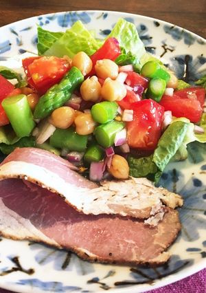 ひよこ豆とアスパラのサラダ　(朝ごはん)-レシピのメイン写真
