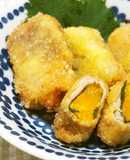 南瓜・大葉の豚バラ巻き！米粉フレーク揚げ