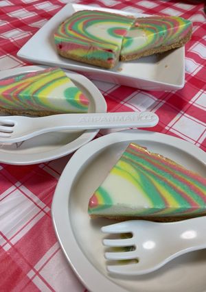 森永チーズケーキミックスでカラフルケーキ-レシピのメイン写真