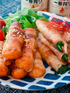 ご飯がすすむ 厚揚げ肉巻き、ニラ肉巻き-レシピのメイン写真