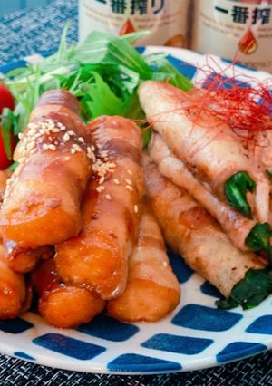 ご飯がすすむ 厚揚げ肉巻き、ニラ肉巻き-レシピのメイン写真
