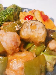 鶏胸肉とナスの甘酢炒め-レシピのメイン写真