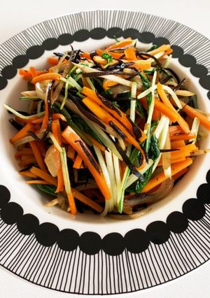 ひじきと水菜入りきんぴらごぼう-レシピのメイン写真