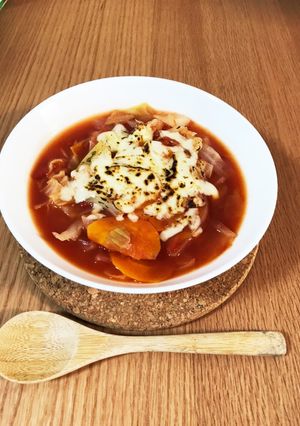 ルクエで時短　野菜トマトスープ-レシピのメイン写真
