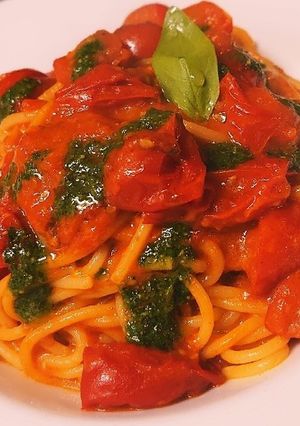 簡単ミニトマトのスパゲッティ-レシピのメイン写真