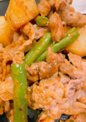 簡単◎豚こま肉炒めカレー風味-レシピのメイン写真