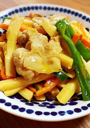 豚バラ肉とタケノコの中華炒め-レシピのメイン写真