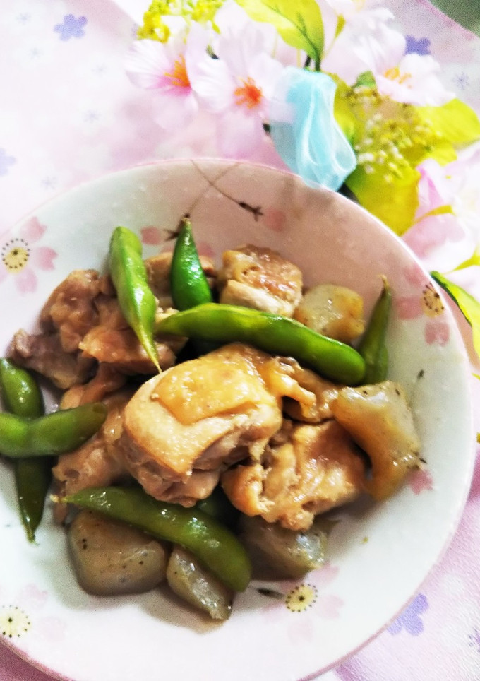 鶏肉と枝豆とゴボウのめんつゆ炒め-レシピのメイン写真