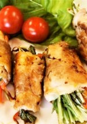 野菜の肉巻きハニーマスタードソース-レシピのメイン写真