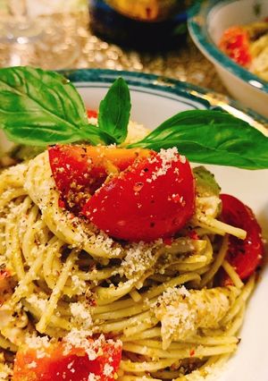 【ささみレシピ③】冷製ジェノベーゼパスタ-レシピのメイン写真