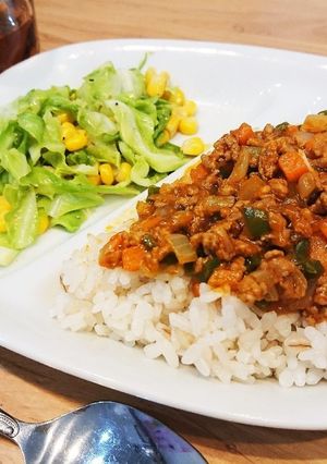 ズボラの為のキーマカレー(ドライカレー)-レシピのメイン写真