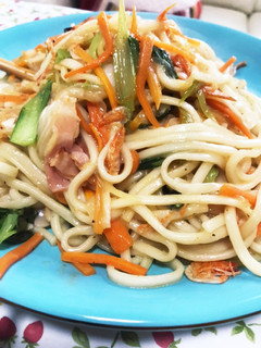 乾麺でまろやか焼うどん(醤油味)-レシピのメイン写真