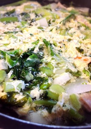 春菊とお野菜たっぷり卵の中華スープ-レシピのメイン写真