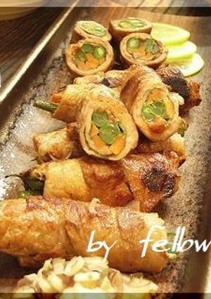 豚肉のニンニク味噌で野菜巻き-レシピのメイン写真