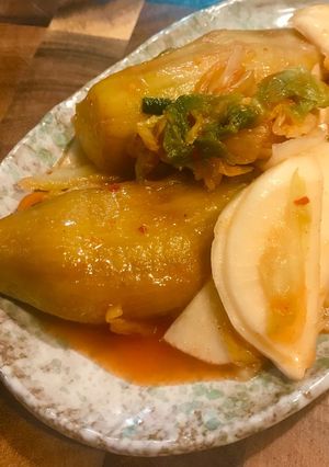 常備菜に♡丸ごと茄子とかぶの旨辛キムチ-レシピのメイン写真