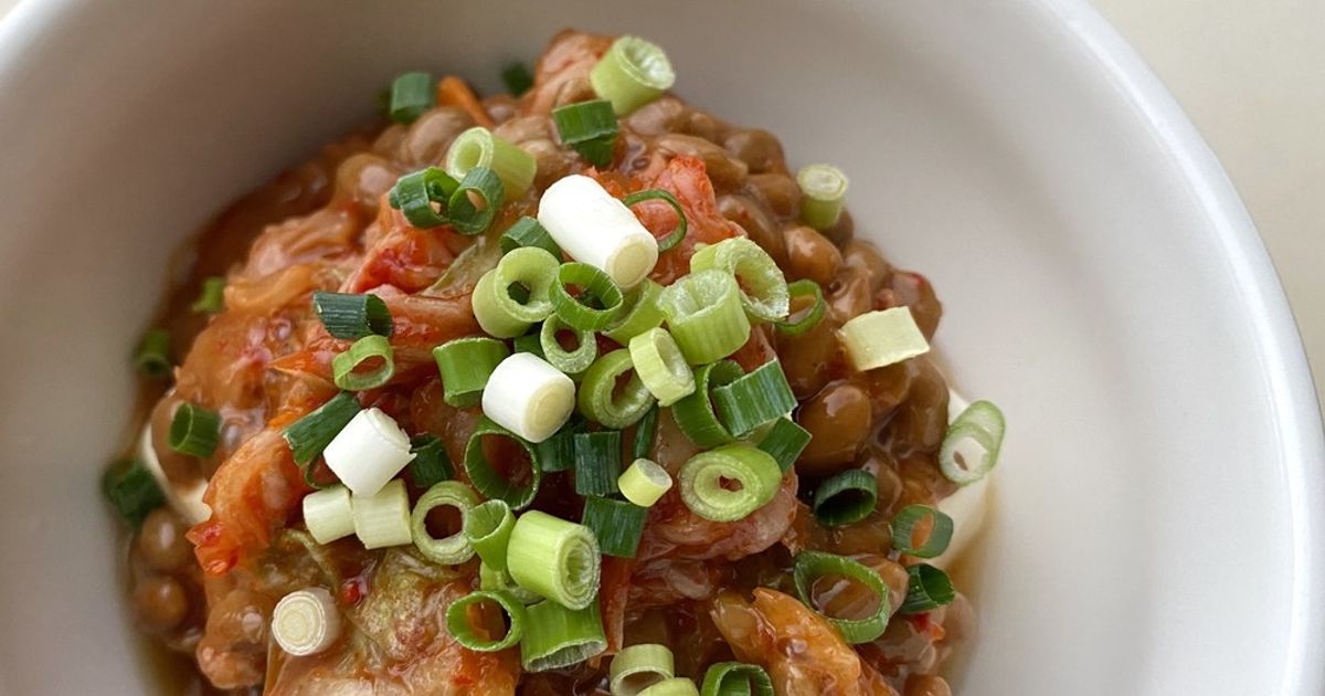 キムチ納豆の冷奴 by yukariix 【クックパッド】 簡単おいしいみんなの