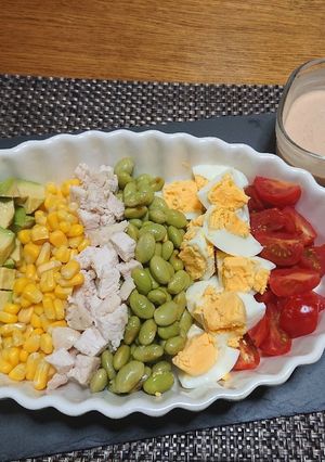 今日あるものでコブサラダ☆ドレッシングも-レシピのメイン写真