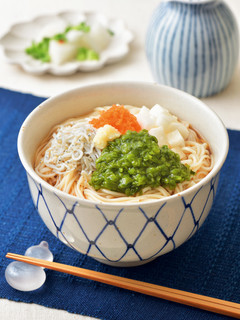 めかぶとしらすの和え温麺(うーめん)-レシピのメイン写真