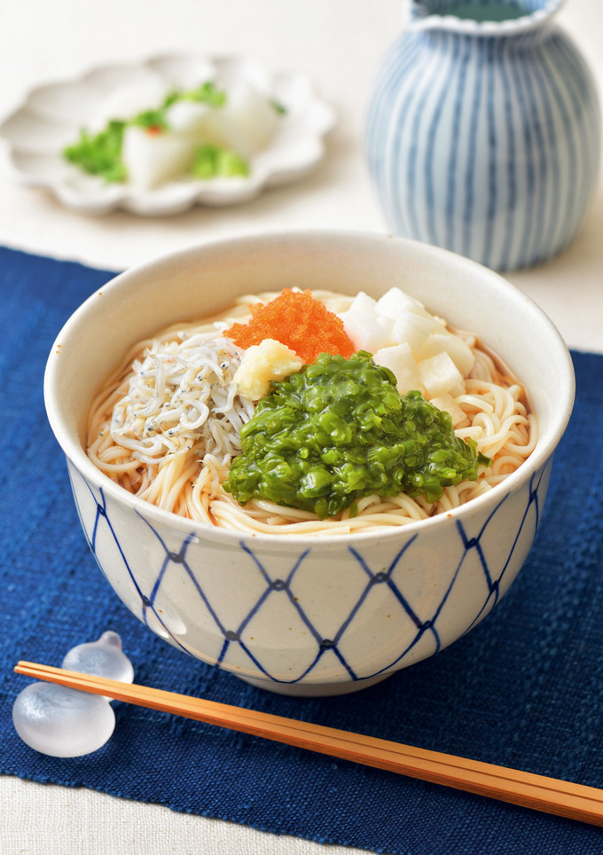めかぶとしらすの和え温麺（うーめん）-レシピのメイン写真
