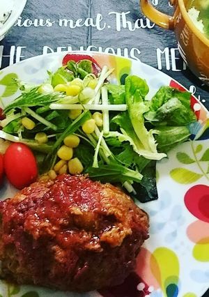 電子レンジで簡単ハンバーグ-レシピのメイン写真