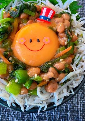 混ぜるだけ☆野沢菜納豆しらす丼-レシピのメイン写真