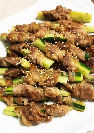 薄切り牛肉のきゅうり巻き-レシピのメイン写真