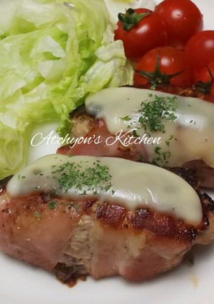 簡単！ベーコン巻きポークハンバーグ-レシピのメイン写真