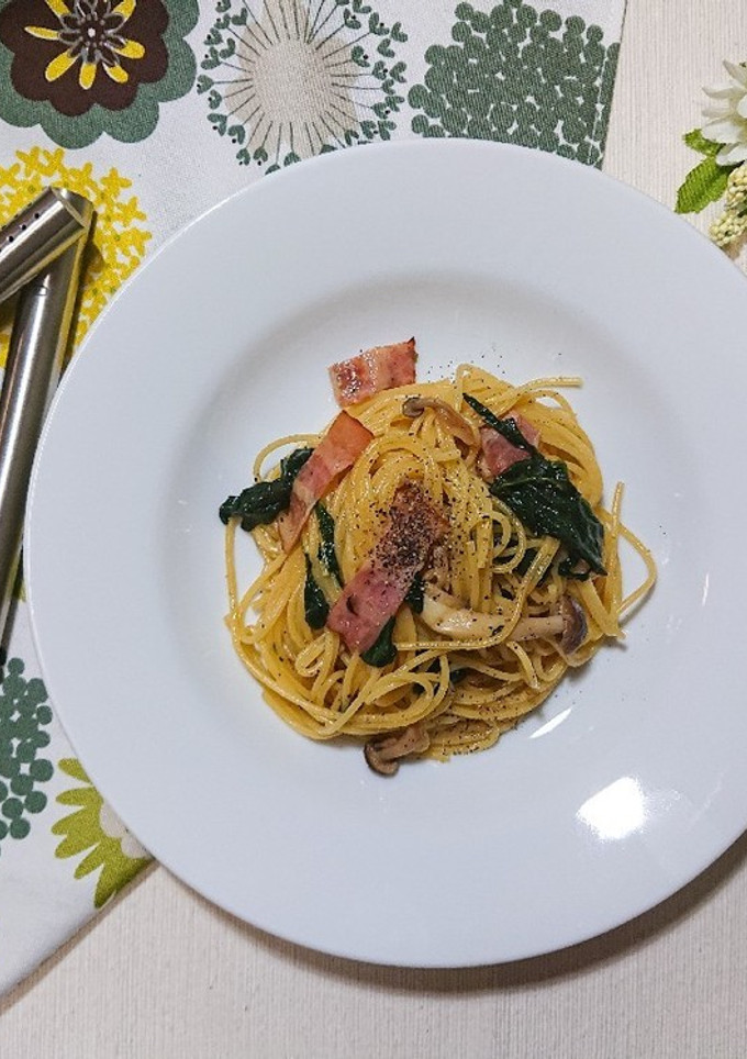 簡単！ほうれん草とキノコの和風パスタ-レシピのメイン写真