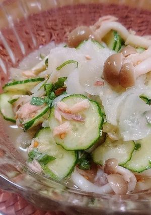 白キクラゲとしめじの酢の物-レシピのメイン写真