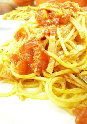 ツナと野菜のトマトパスタ。-レシピのメイン写真