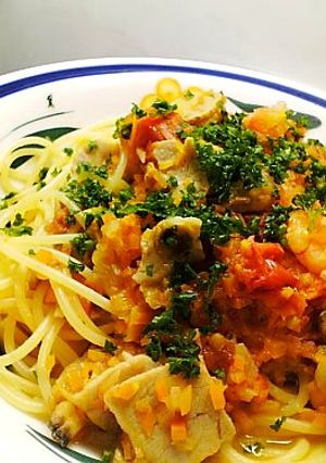 シーフードのサフランソースパスタ-レシピのメイン写真