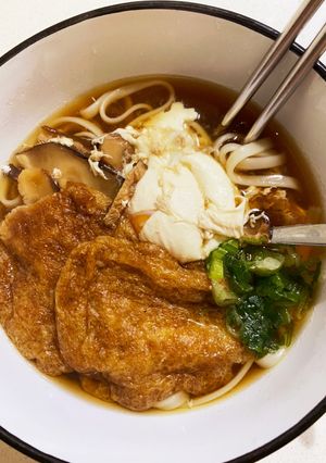 どん兵衛風？月見きつねうどん-レシピのメイン写真