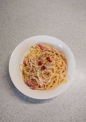 ベーコンたっぷりペペロンチーノ-レシピのメイン写真