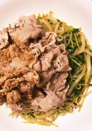 もやし豆苗ナムルの冷しゃぶのせ-レシピのメイン写真
