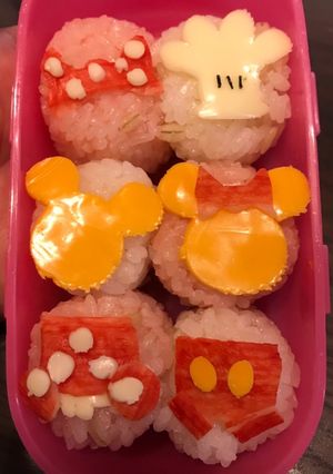 42キャラ弁　ディズニーコロコロおにぎり-レシピのメイン写真