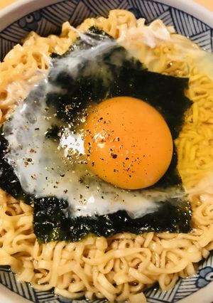 アレンジ★味つけ海苔＆卵・チキンラーメン-レシピのメイン写真