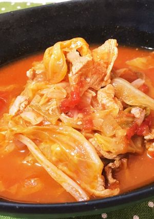 春キャベツと新玉ねぎのトマト煮-レシピのメイン写真