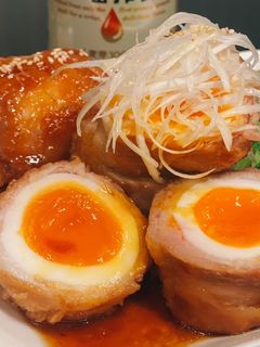 めんつゆで簡単 とろ〜り半熟卵の肉巻き-レシピのメイン写真