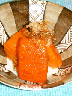 赤かぼちゃの地がつお煮-レシピのメイン写真