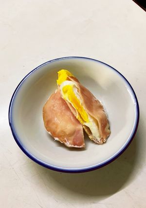レンジでハムエッグ-レシピのメイン写真