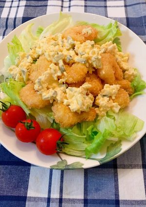 エビフライサラダタルタルソースかけ-レシピのメイン写真
