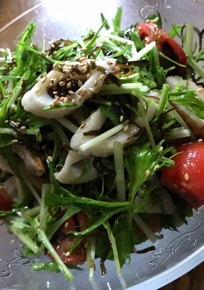 水菜とちくわの塩昆布和え-レシピのメイン写真
