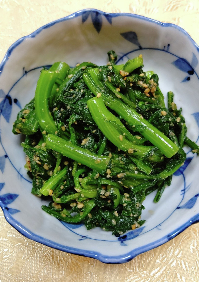 春菊・ほうれん草のごまあえ-レシピのメイン写真