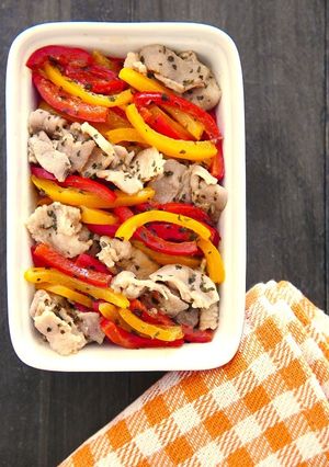 彩りパプリカと豚肉のレンチンバジル炒め-レシピのメイン写真