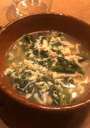 ほうれん草とベーコンと卵のスープ-レシピのメイン写真