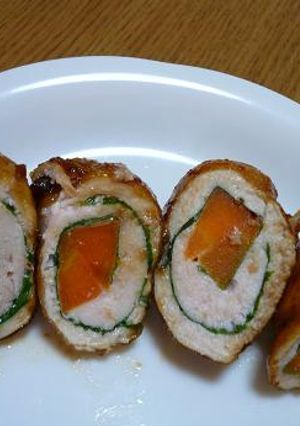 彩りきれいな♪鶏ロールの照り焼き-レシピのメイン写真