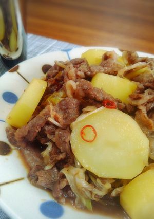 ＊じゃがいもと長ネギと牛肉の甘辛炒め＊-レシピのメイン写真