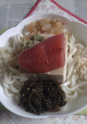 醤油うどん風冷しうどんV128〜明太冷奴-レシピのメイン写真