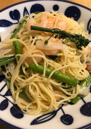 簡単！えび・たらこ・アスパラたちのパスタ-レシピのメイン写真