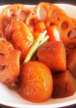 誰でも簡単鶏手羽と蓮根の照り照り煮-レシピのメイン写真
